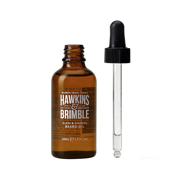 Hawkins & Brimble Beard Oil For Men Growth - Sandalwood Scent with Argan & Castor Oils, Shea Butter | Softens & Moisturizes, Promotes Healthy