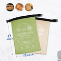 Bread Bags for Homemade with Beeswax Wrap - Zipper Reusable Bread Bag for Sourdough 2-Pack, Reusable Food Storage Bag to Keep Sourdough Fresh,