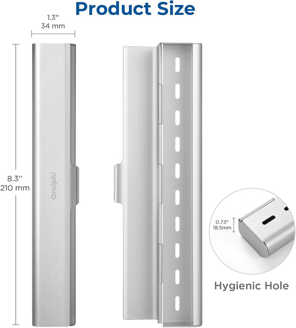 Aluminum Toothbrush Travel Case, Portable Travel Toothbrush Holder, Durable Manual Toothbrush Box Container for Traveling, Bathroom, Camping,