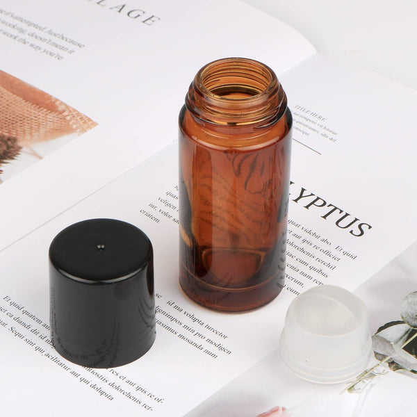 3 Pc Brown 30ml Glass Essential Oil Roller Bottles Refillable Roll on Bottles Empty Deodorant Bottle Containers Rollerball Bottles Beauty and