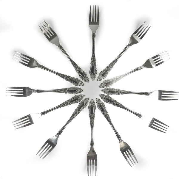 DecorRack 12pcs Dinner Forks, Stainless Steel, 7.5 inches, Flatware, Dishwasher Safe 12 Pack