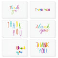 Juvale Thank You Cards with Envelopes - Bulk Blank Thank You Notes & Cards for Kids & Adults - 6 Assorted Rainbow Designs - White, 48 Pack, 4 x 6
