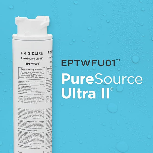 FRIGIDAIRE EPTWFU01 PureSource Ultra II Refrigerator Water Filter, 1 Count, White 1 Pack