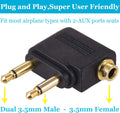 3 Pack Airplane Airline Headphones Adapter Gold Plated for Headsets,3.5Mm Dual Male to 3.5Mm Female Jack Connectors Converters