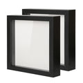 Muzilife Shadow Box Picture Frame with Linen Board Deep Wood Glass Display Case Ready to Hang Memory Box Baby Sports Memorabilia, Pins, Awards,