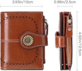 SENDEFN Small Womens Wallet Leather Bifold Card Holder RFID Blocking with Zipper Coin Pocket