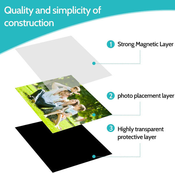vivinin 12 Pack Magnetic Picture Frame, Magnetic Frame with Black Border, Magnetic Photo Frames for Refrigerator 4x6” Reusable, Refrigerator