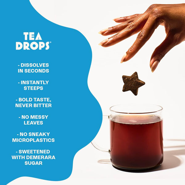 Tea Drops Gift Set | Organic Dissolvable Loose Leaf Tea | Chai Spice Chocolate Earl Grey Citrus Ginger Rose Matcha Peppermint Ube Vanilla Bean