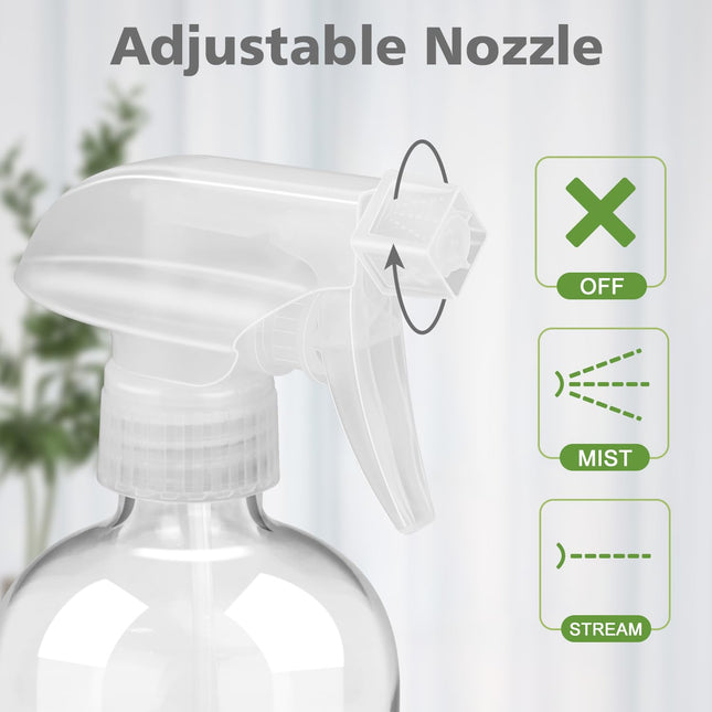Glass Spray Bottles with Silicone Sleeve Protection, Empty 16 Oz Refillable Cont