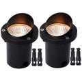 LED Low Voltage Landscape Light,12-24V AC/DC Shielded In-Ground Light IP67 Waterproof 3000K Paver Well for Pathway (2 Pack)