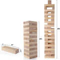 Giant Tumble Tower (Stacks to 4+ Feet), 54pcs Wooden Blocks Stacking Game, Indoor Outdoor Game for Kids Adult Family Fun | Ages 6+ | Yard Games |