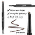 LAVONE Eyebrow Stamp Pencil Kit for Eyebrows Makeup, with Waterproof Eyebrow Pencil, Eyeliner, Eyebrow Pomade, and Dual-Ended Eyebrow Brush - Dark