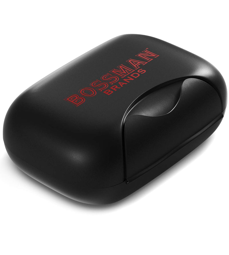 Bossman Travel Soap Container (Black) – Holder & Saver Case for Bar Soap for Men and Travel Toiletries Black Container