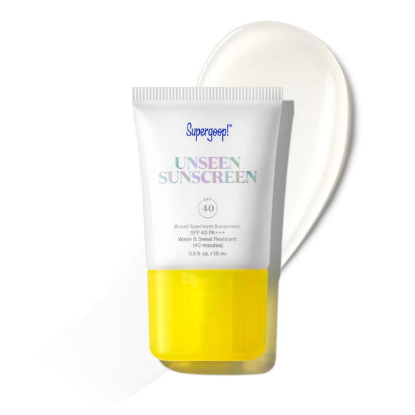 Supergoop! Unseen Sunscreen - SPF 40 - Invisible, Broad Spectrum Face Sunscreen + Makeup-Gripping Primer - Weightless, Scentless, Oil Free - for