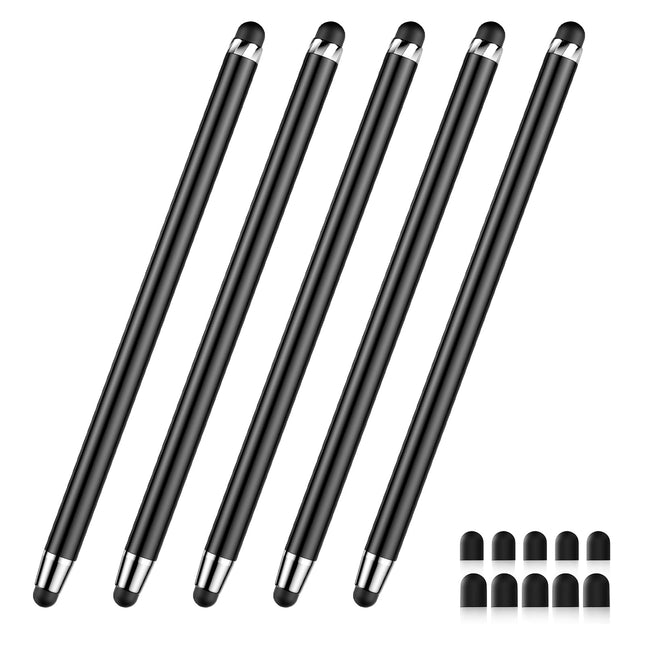 DAXINGXING Stylus, 2-in-1 Stylus Pens for Touch Screens, 5 Black 5 PCS (Black)