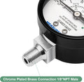 MEASUREMAN Stainless Steel Pressure Cooker Gauge, Pressure Canner Gauge, Steam Pressure Gauge, 2" Dial, Lower Mount, Including Hexagon Gasket and
