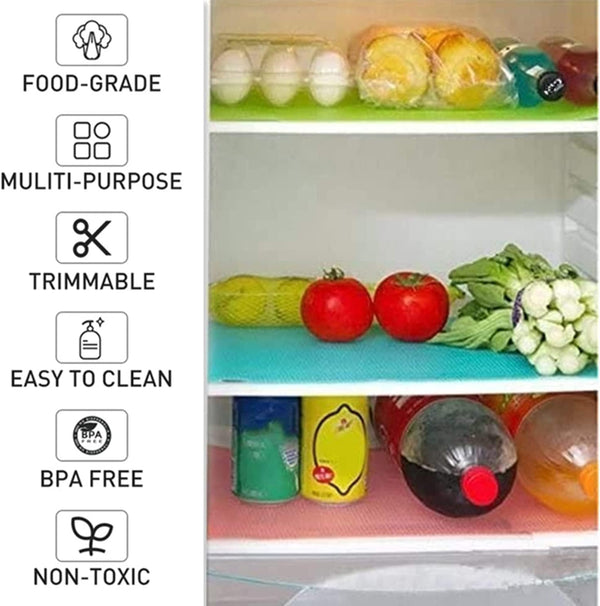 Aiosscd 7 PCS Shelf Mats Refrigerator Liners Washable Refrigerator Pads Fridge Mats Drawer Placemats Home Kitchen Gadgets Accessories Organization