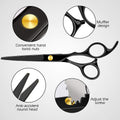 Professional Home Hair Cutting Kit Home Haircutting Scissors Barber/Salon/Home Thinning Shears Kit with Comb and Case Black Cape for Men Women