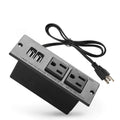 Conference Recessed Power Strip Socket with USB Ports,Table Power Strip,Desktop Charging Station with 2-Outlets and 2 USB Ports USB-A 2AC 2USB
