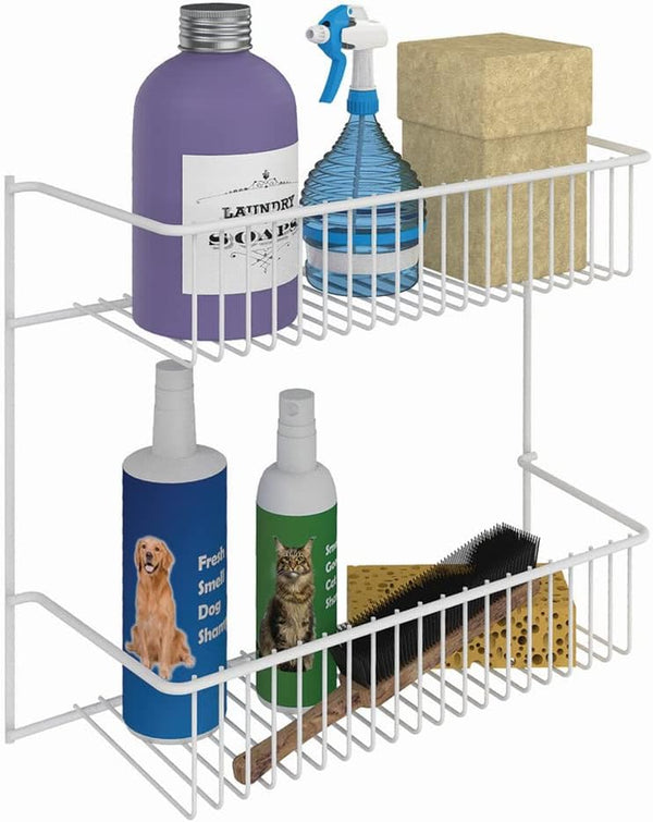ClosetMaid 8002 2-Tier Wall Rack for Added Storage, 10.5-Inch H x 12.5-Inch W x 5-Inch D, White 12-Inch Wide 2-Tier