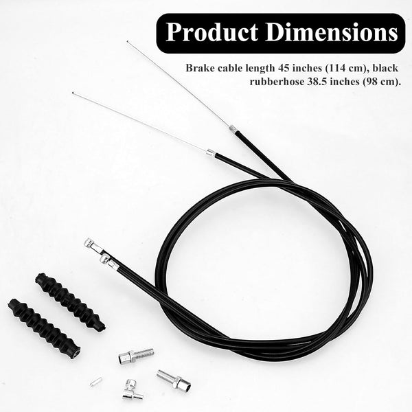 2 Pack Rollator Brake Cable Replacement, 41" Brake Cable for Folding Wheelchair Rollator, Universal Cable Drive Walker Parts (14 Pcs 1 Pair)