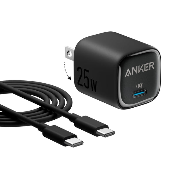 Anker 25W USB C Charger Block, Compact Foldable Type C Charger with PPS | Fast Charging for Galaxy S24/Z Fold/Z Flip/Tab, iPhone 17/16 Series,