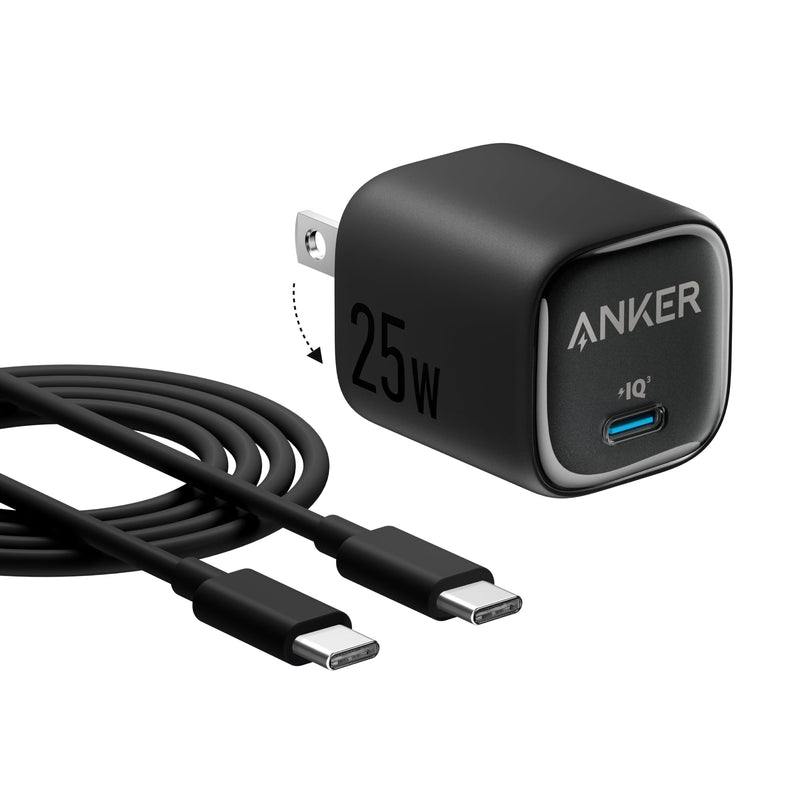 Anker 25W USB C Charger Block, Compact Foldable Type C Charger with PPS | Fast Charging for Galaxy S24/Z Fold/Z Flip/Tab, iPhone 17/16 Series,