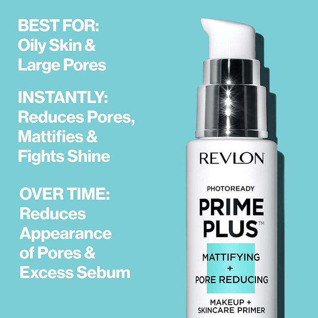 Revlon Face Primer, Photoready Prime plus Face Makeup for All Skin Types, Blurs 