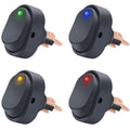 Twidec/4Pcs LED Lighted Rocker Switch Toggle 12V 30A SPST 3 Pin On-Off 4 Colour Round Dot Switch for Car Boat Marine ASW-20D-4C Multicoloured