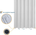 N&Y HOME Longer Shower Curtain Liner Fabric 72 x 75 inches, Hotel Quality, Washable, White Spa Bathroom Curtains with Grommets, 72x75 White 72"W x