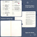 JUBTIC Password Keeper Book with Alphabetical Tabs. Medium Size Password Book for Seniors, Internet Website Address Log in Detail. Hardcover