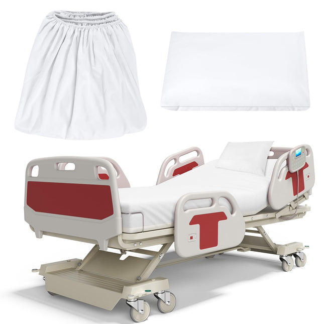 Preboun 2 Pcs Hospital Bed Sheet Fitted 36 X 84 X 14 Inch with Hospital Bed Shee