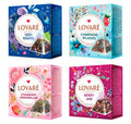 LOVARE Assorted Tea Variety Pack of 60 Pyramids - Made in Ukraine - Set of 4 Pyramid Tea Bags Boxes â 1001 Nights, Strawberry Marshmallow,