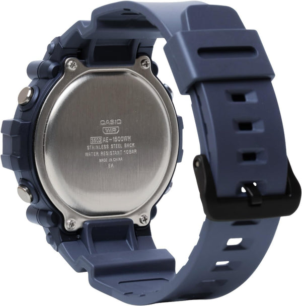 Casio Illuminator AE1500WH Series | 10-Year Battery | LED Backlight | 5-Alarms | 1/100 Sec Stopwatch | Men's Digital Watch Blue Standard