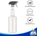 MR.SIGA 24 Oz Empty Plastic Spray Bottles for Cleaning Solutions, Heavy Duty Household Reusable Spray Bottles with Measurements and Adjustable