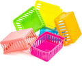 Bright Creations 12 Pack Small Plastic Classroom Storage Bins for Organization and School Supplies 6 Colors (6.2 x 4.8 x 2.4 inches)