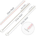 50 Pack Bent Reusable Straws, BPA-Free, 9" Colorful Hard Plastic Stripe Drinking Straw for Mason Jar Tumbler, Family or Party Use With Cleaning
