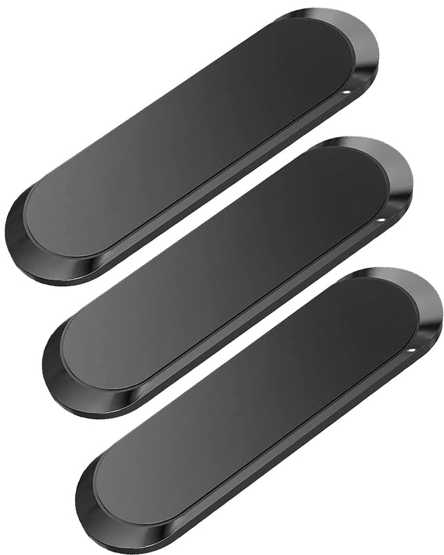 X Flat Magnetic Phone Mounts 3 Pack. Black Cell Phone Holder for Car Dashboard, Wall, Truck. Universal Stick on Ipad Wal