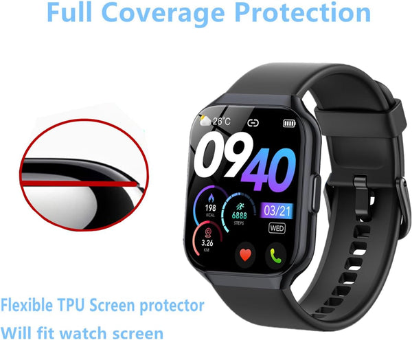 Screen Protector Compatible for Togala Smart Watch 1.96" (6 Pack) Clear TPU Soft Film Compatible for Jugeman P99 / P98 Smart Watch