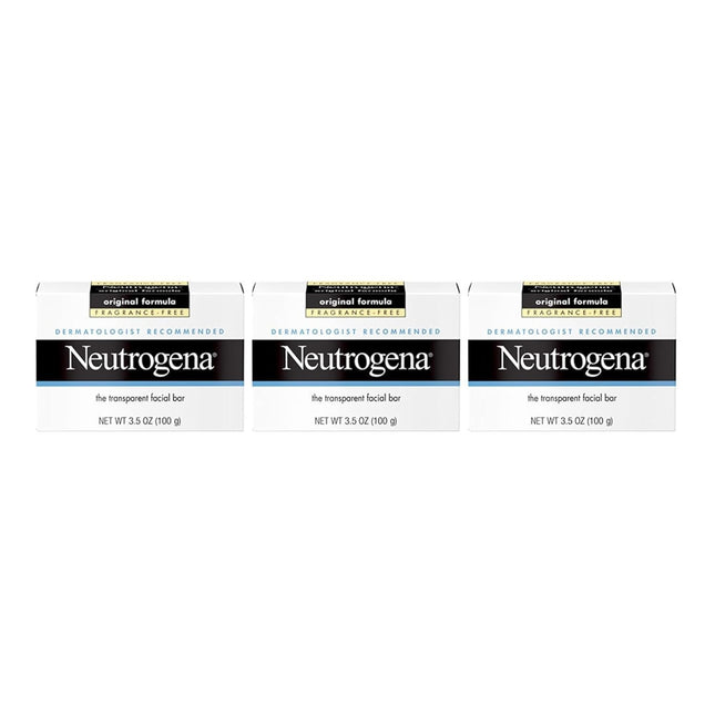 Neutrogena Original Fragrance-Free Facial Cleansing Bar with Glycerin, Pure & Tr