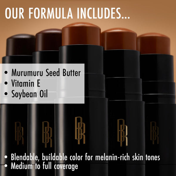 Black Radiance Color Perfect Foundation Stick with Soft Brush Applicator Duo Ã¢ÂÂ Buildable, Blendable Versatile Pigment-Rich Formula - Bronze Glow