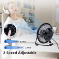 Zuvas Desk Fan Quiet Small USB Fan, Portable 4 inch Metal Fan, 2 Speed | USB Powered Electric Fan, 360° Rotation, Quiet Operation, Mechanical