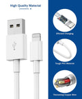 iPhone Charger,Long 6FT iPhone Charger 2Pack i Phone Cord 6feet USB to Lightning Cable Quick Fast Charging Data Sync Cord USB Wall Charge Block