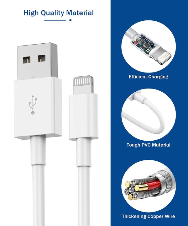 iPhone Charger,Long 6FT iPhone Charger 2Pack i Phone Cord 6feet USB to Lightning Cable Quick Fast Charging Data Sync Cord USB Wall Charge Block