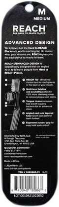 Reach Advanced Design Medium Toothbrushes, Colors May Vary, 3 Count (Pack of 2) Total 6 Toothbrushes, 18087 Purple 1 Count (Pack of 6)