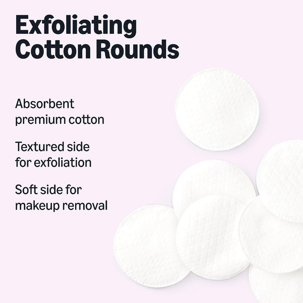 Amazon Essentials Exfoliating Cotton Rounds, 100 Count (Pack of 1) (Previously Amazon Basics)