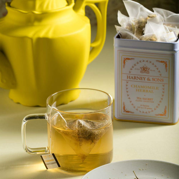 Harney & Sons Chamomile Herbal Tea, Classic Tin, 20 Sachets, White