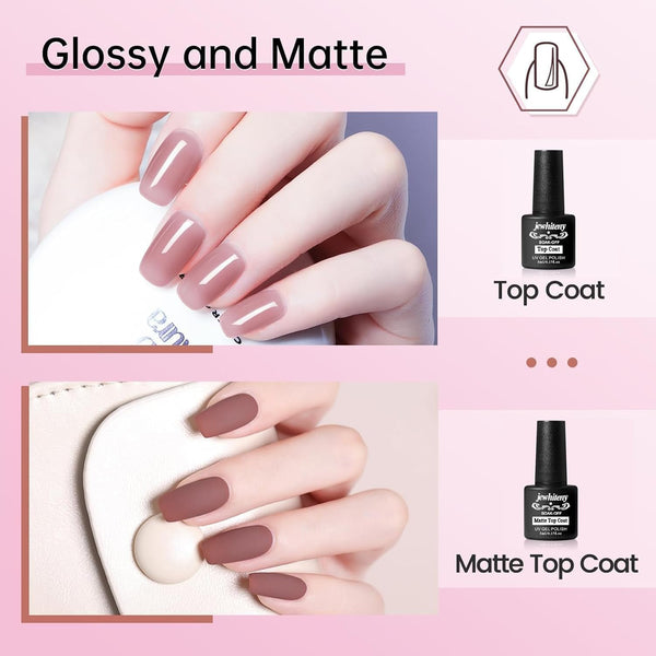 JEWHITENY Poly Extension Gel Nail Kit 14 PCS Poly Gel Kit with Slip Solution and Mini Lamp Nail Art Design Beginner A03