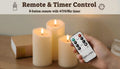 ANGELLOONG Battery Operated Candles with Remote, Real Wax Flickering Flameless Candles with Timer, Set of 3 Electric LED Candles for Valentines