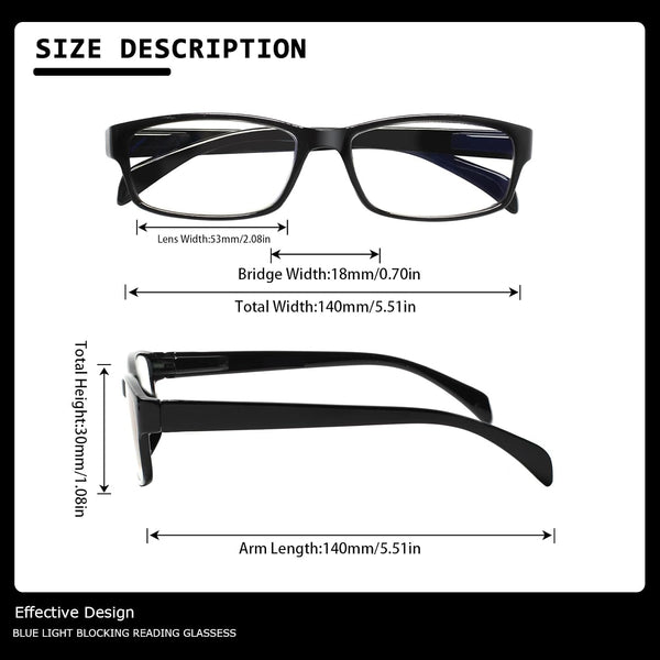 JOSCHOO Computer Reading Glasses for Women and Men 6 Pack Blue Light Blocking Spring Hinge Readers Mix Color 1.75 x